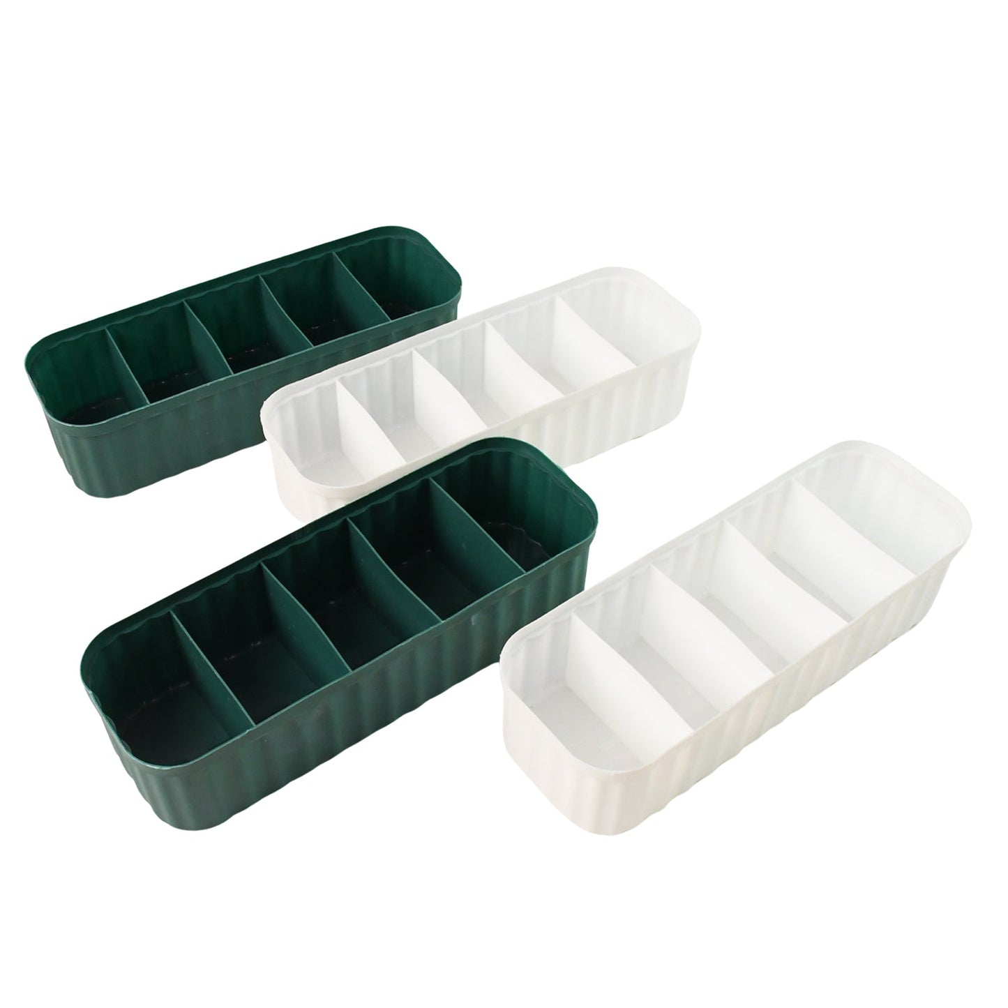 5 Compartments Socks / Handkerchief / Underwear Storage Box Socks Drawer Closet Organizer Storage Boxes (pack of 4) Your Brand