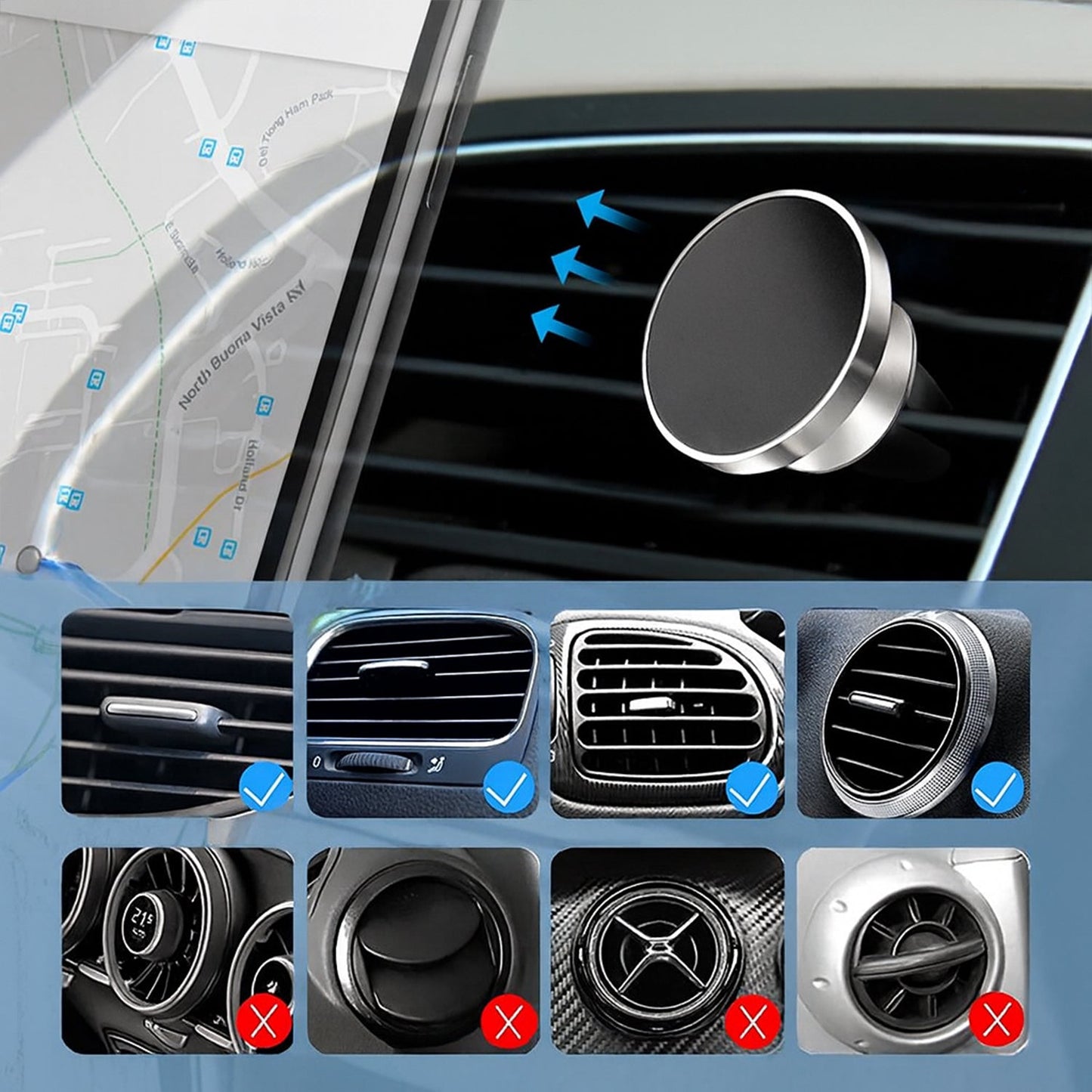 360° Rotating Magnetic Phone Holder Stand (1 Pc) Your Brand