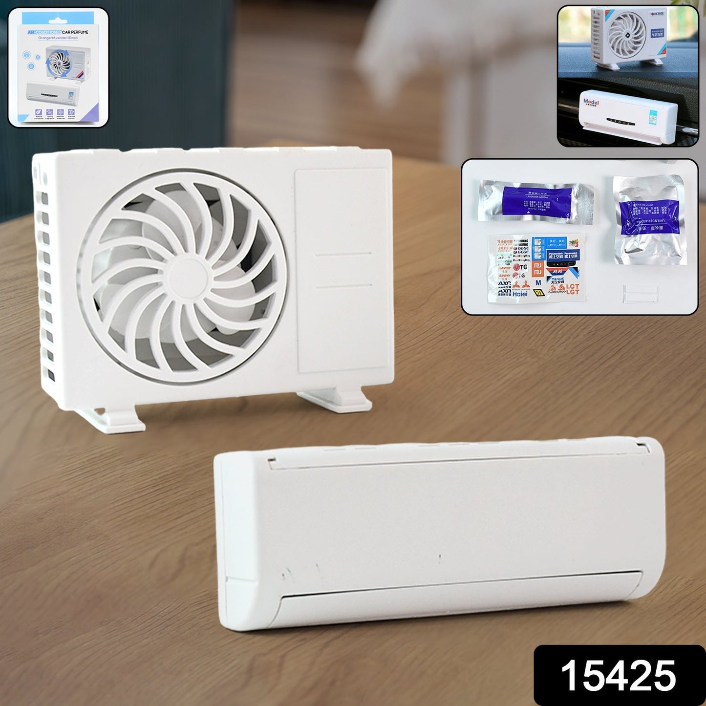 AC Design Solar-Powered Car Air Freshener: Built-in Perfume Diffuser for Dashboard and AC Vent Your Brand