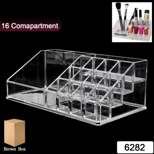16 Compartment Cosmetic Makeup Jewellery Lipstick Storage Organiser Box, Cosmetic Storage Box Make-up Lipstick Organizer / Lipstick Holder Case Transparent Your Brand
