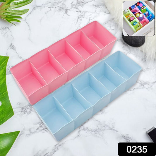 5 Compartments Socks / Handkerchief / Underwear Storage Box Socks Drawer Closet Organizer Storage Boxes (pack of 2) Your Brand