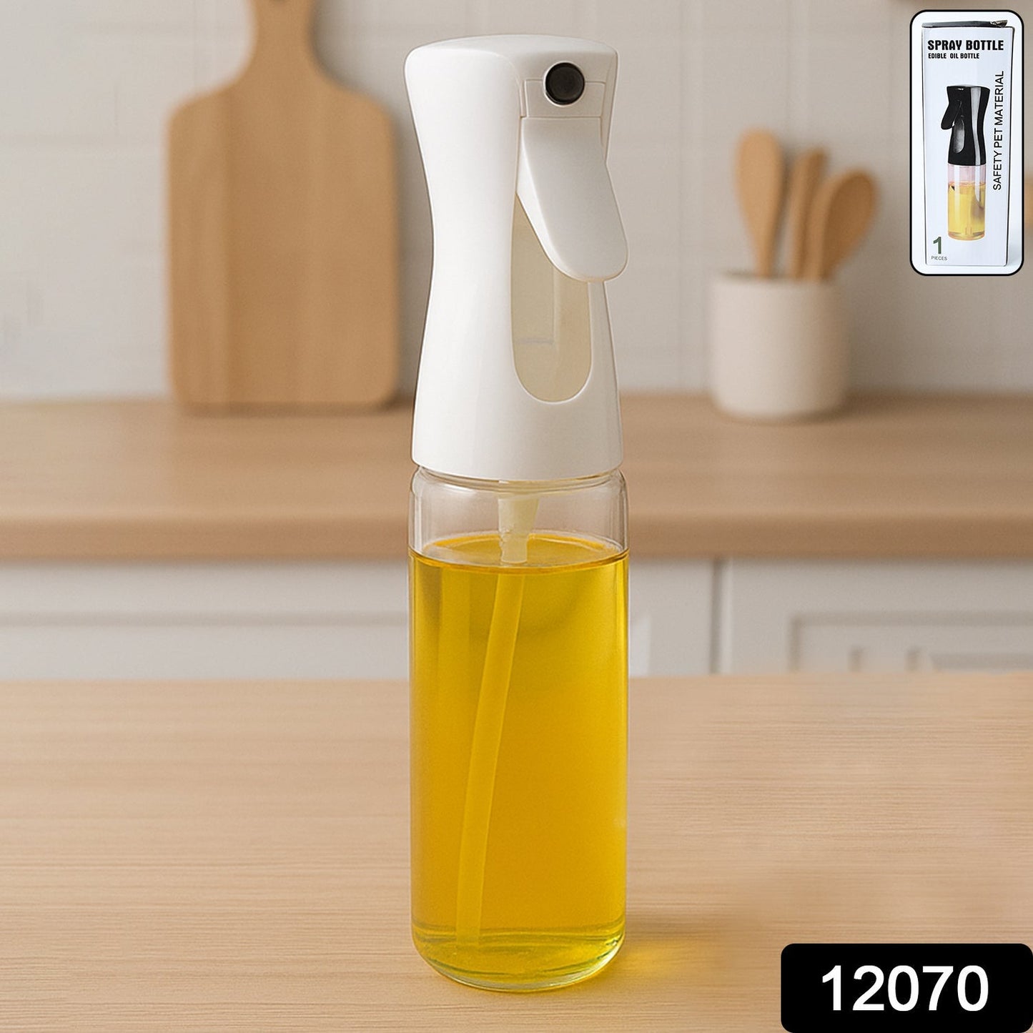 Glass Oil Spray Bottle - Versatile Kitchen Gadgets (250 ML Approx / With White Box) Your Brand