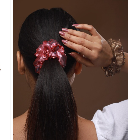AM1292 Crystal Embellished Hair Band - Elastic Multicolor Hair Rope for Women & Girls (1pc)