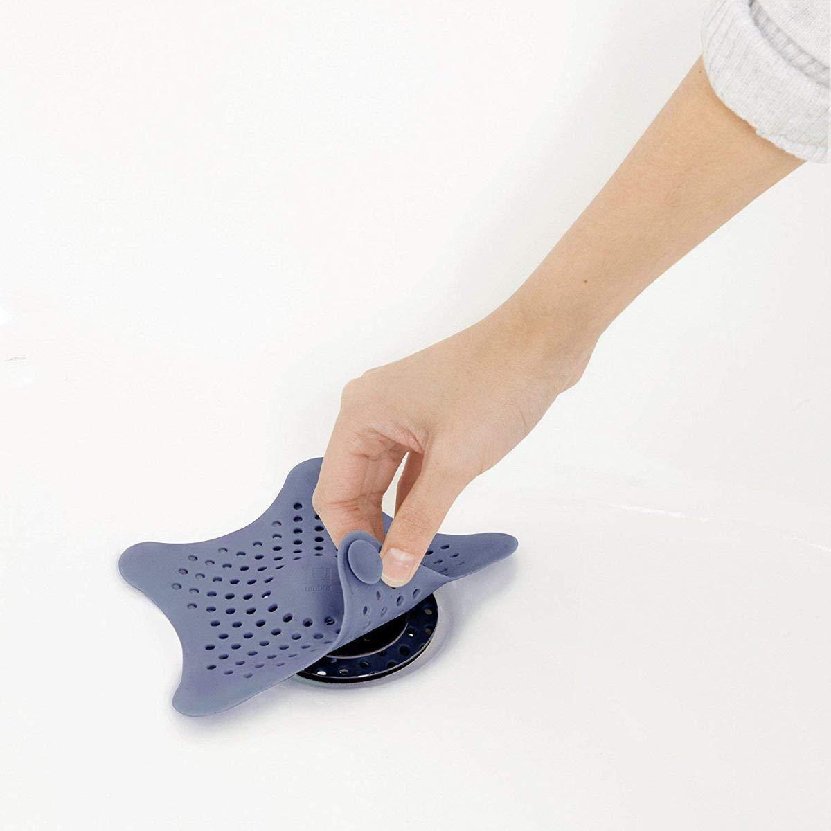 Silicone Star-Shaped Sink Filter & Hair Catcher for Bathroom Drains - Prevents Clogs