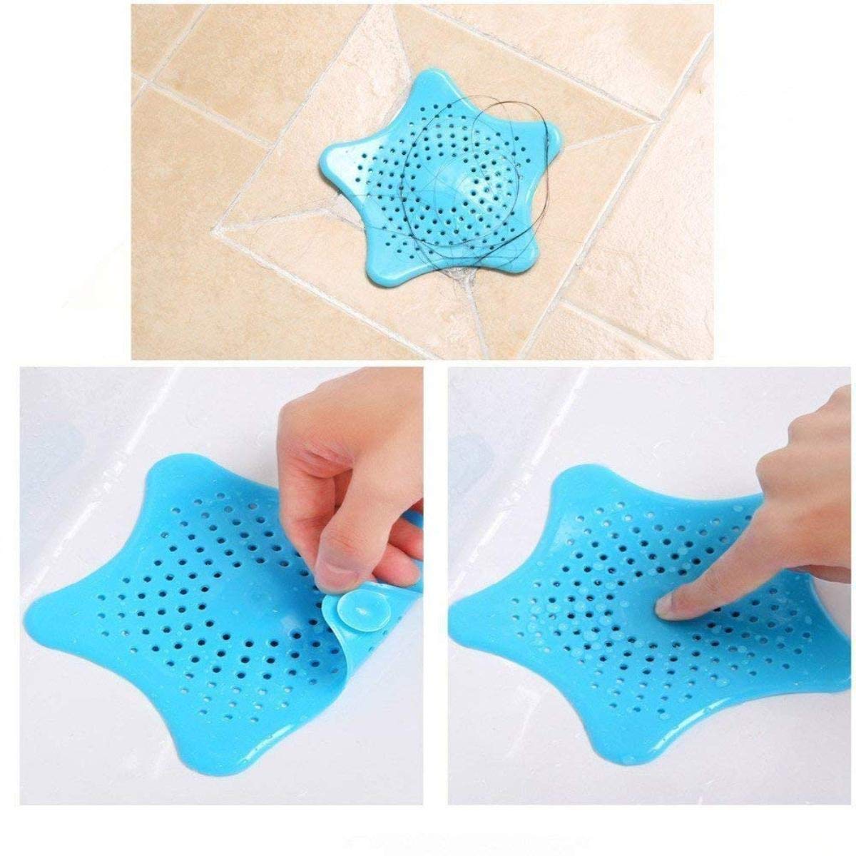 Silicone Star-Shaped Sink Filter & Hair Catcher for Bathroom Drains - Prevents Clogs