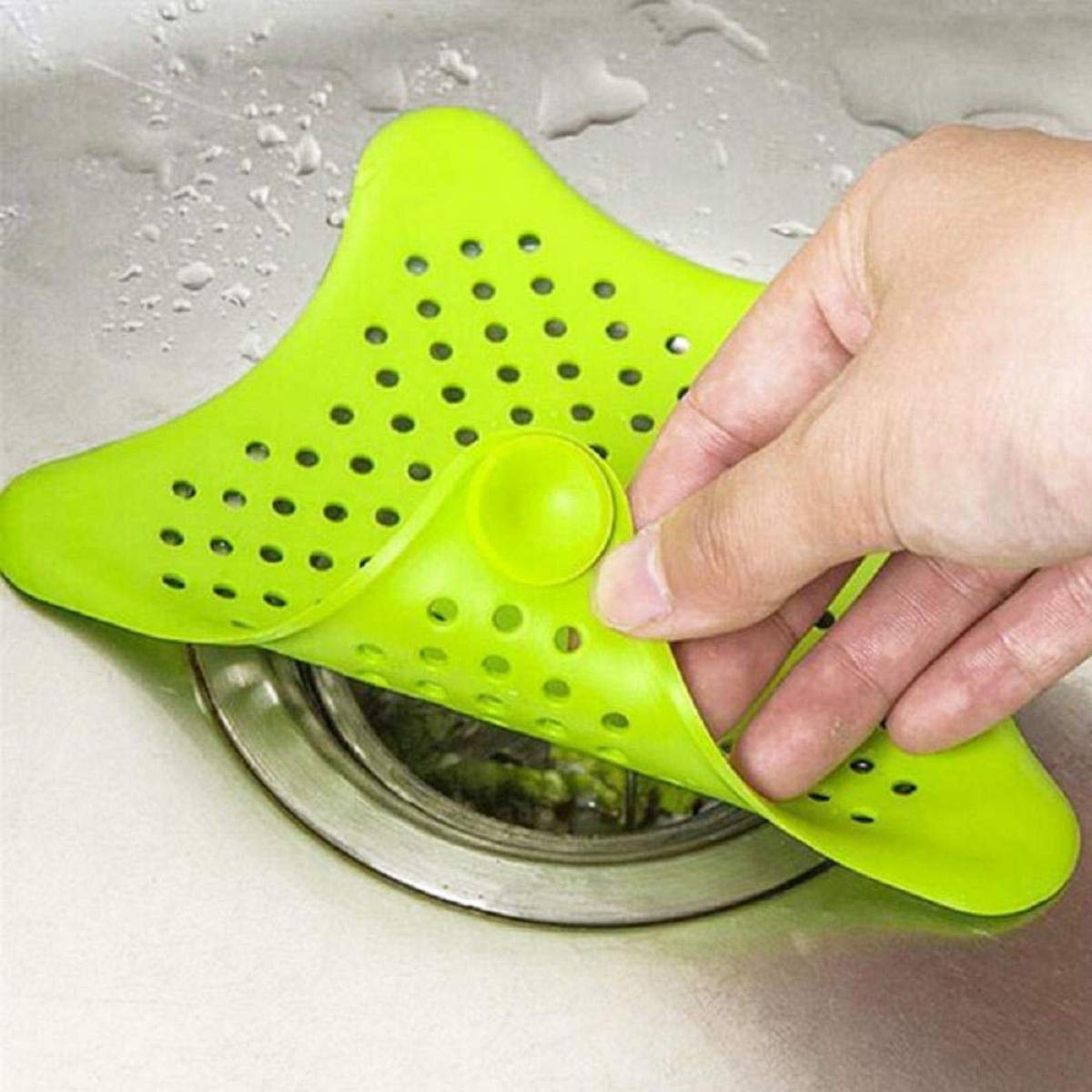 Silicone Star-Shaped Sink Filter & Hair Catcher for Bathroom Drains - Prevents Clogs