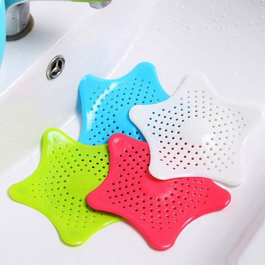 Silicone Star-Shaped Sink Filter & Hair Catcher for Bathroom Drains - Prevents Clogs