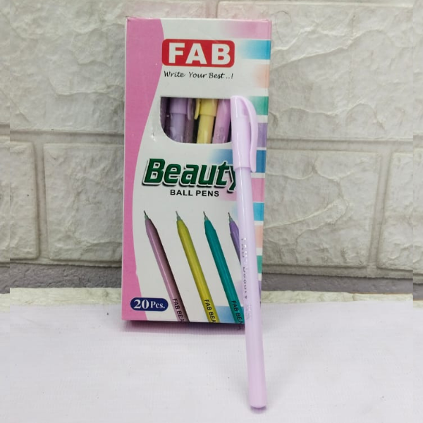 AM5225 FAB Beauty Ball Pens (Pack of 20, Ink Color - Blue)