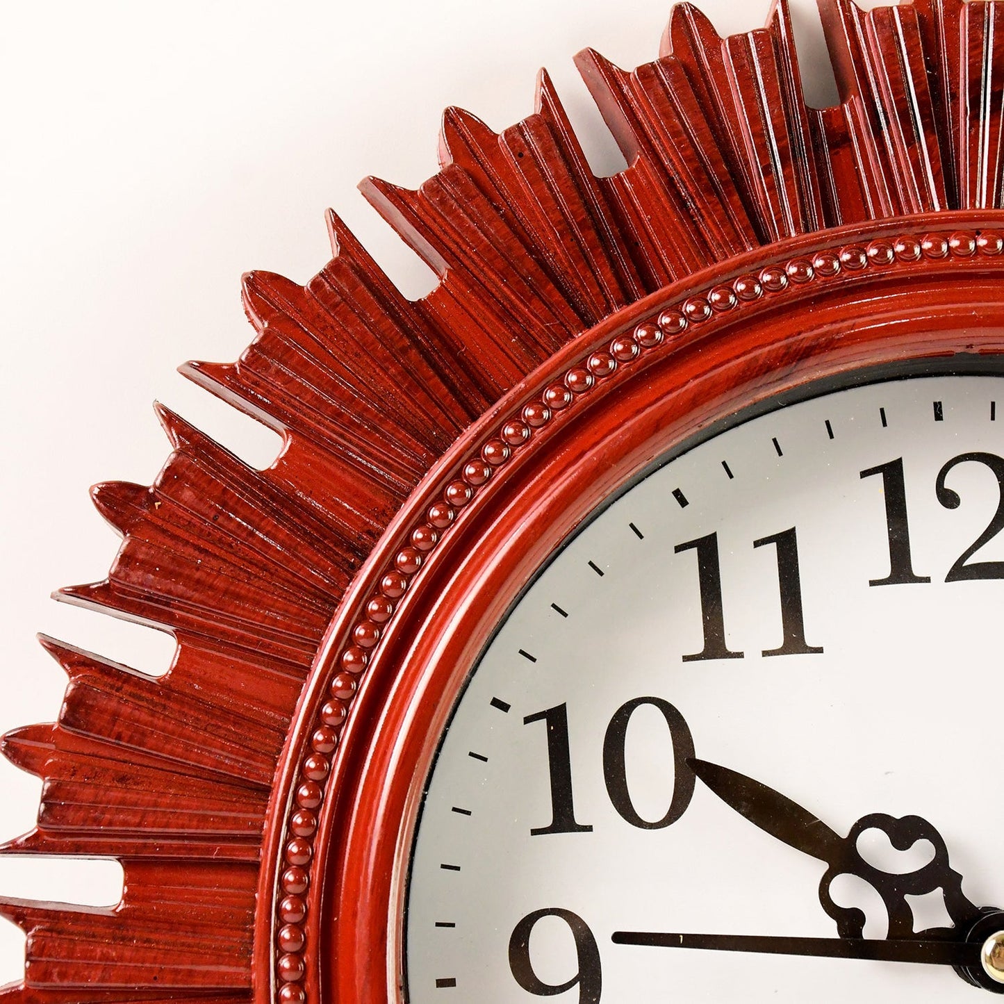 Wooden Look Round Wall Clock - Battery Operated, Easy-to-Read, Plastic Design for Home/Office Your Brand