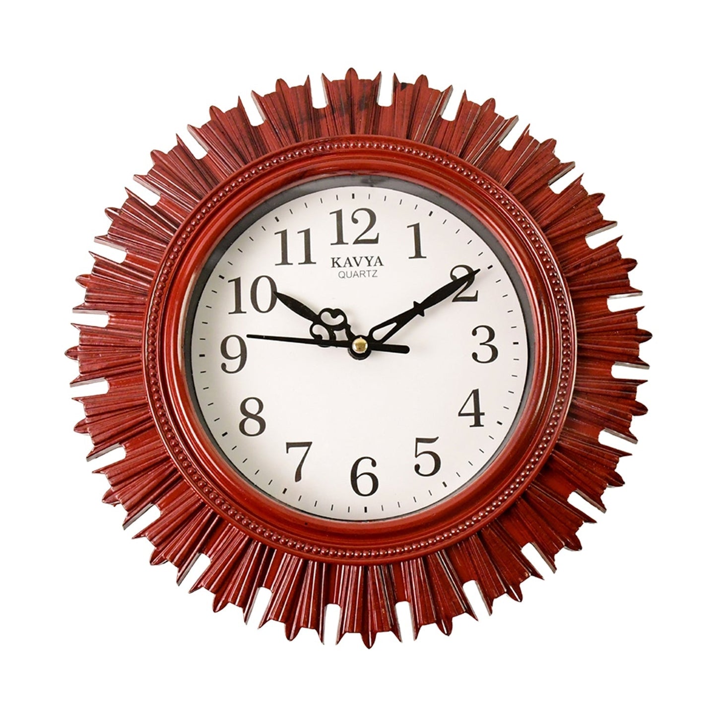 Wooden Look Round Wall Clock - Battery Operated, Easy-to-Read, Plastic Design for Home/Office Your Brand