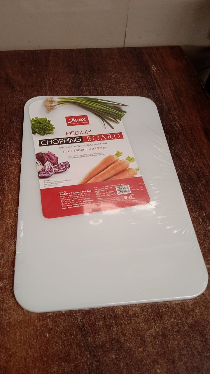 Apex Medium Plastic Chopping Board (36×23 Cm / 1 Pc) Your Brand