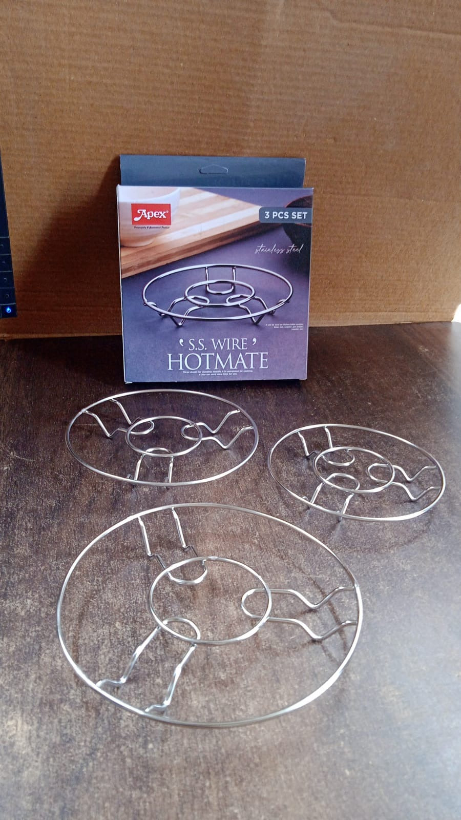 Apex Stainless Steel Wire Hotmate Trivet Stand Set of 3 Your Brand