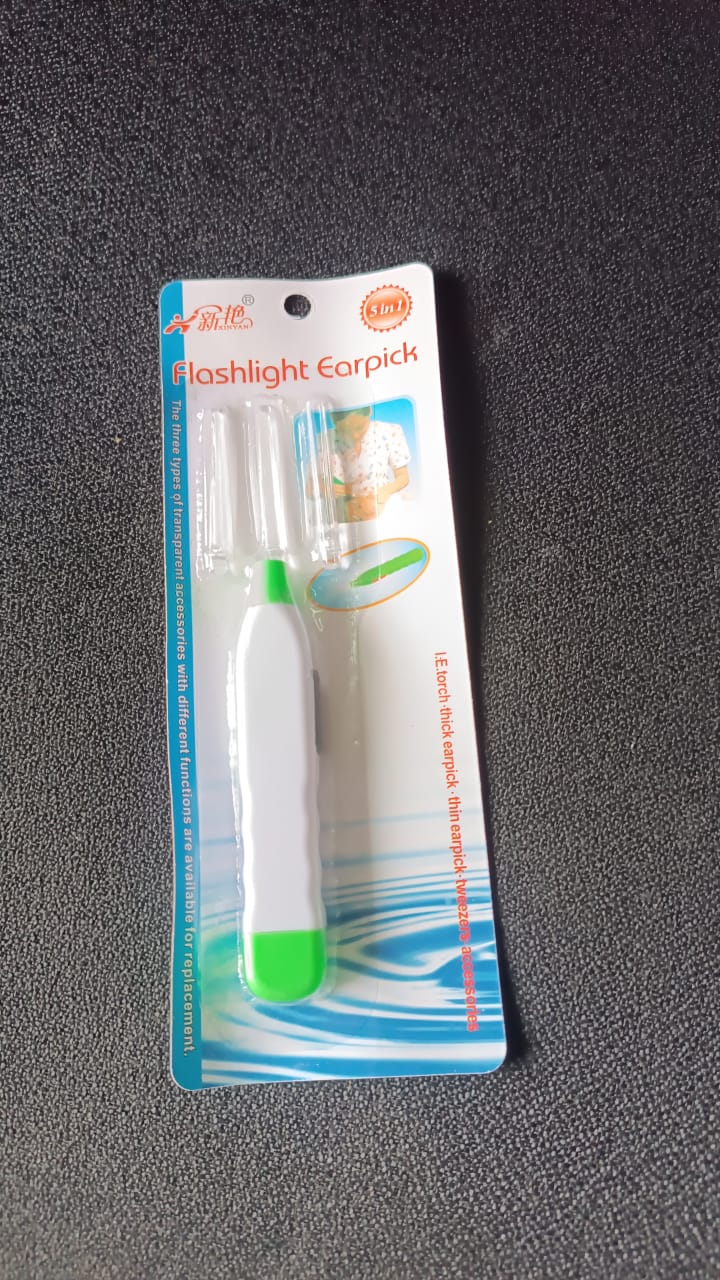 5-in-1 LED Flashlight Earpick with Interchangeable Transparent Ear Wax Removal Heads Your Brand
