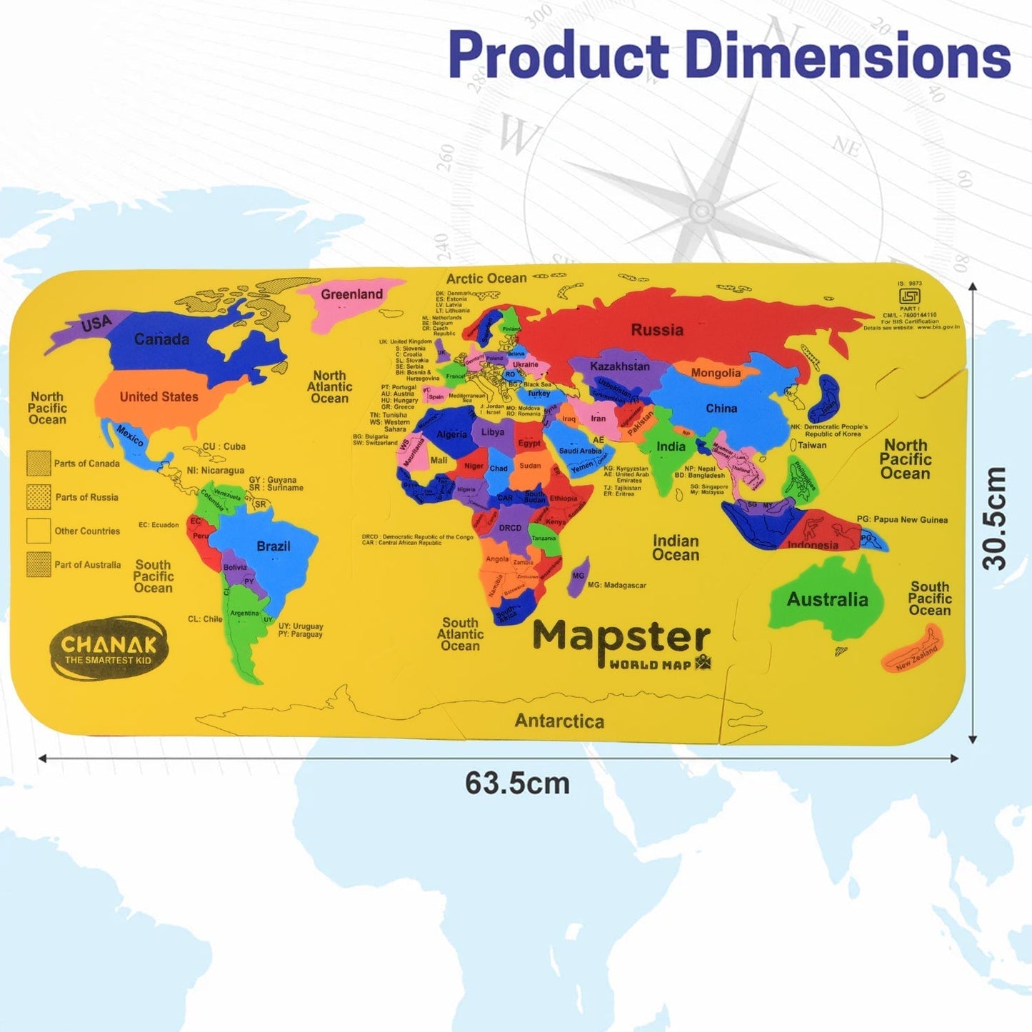 Aditi Mapster World Map EVA Foam Puzzle Set Your Brand