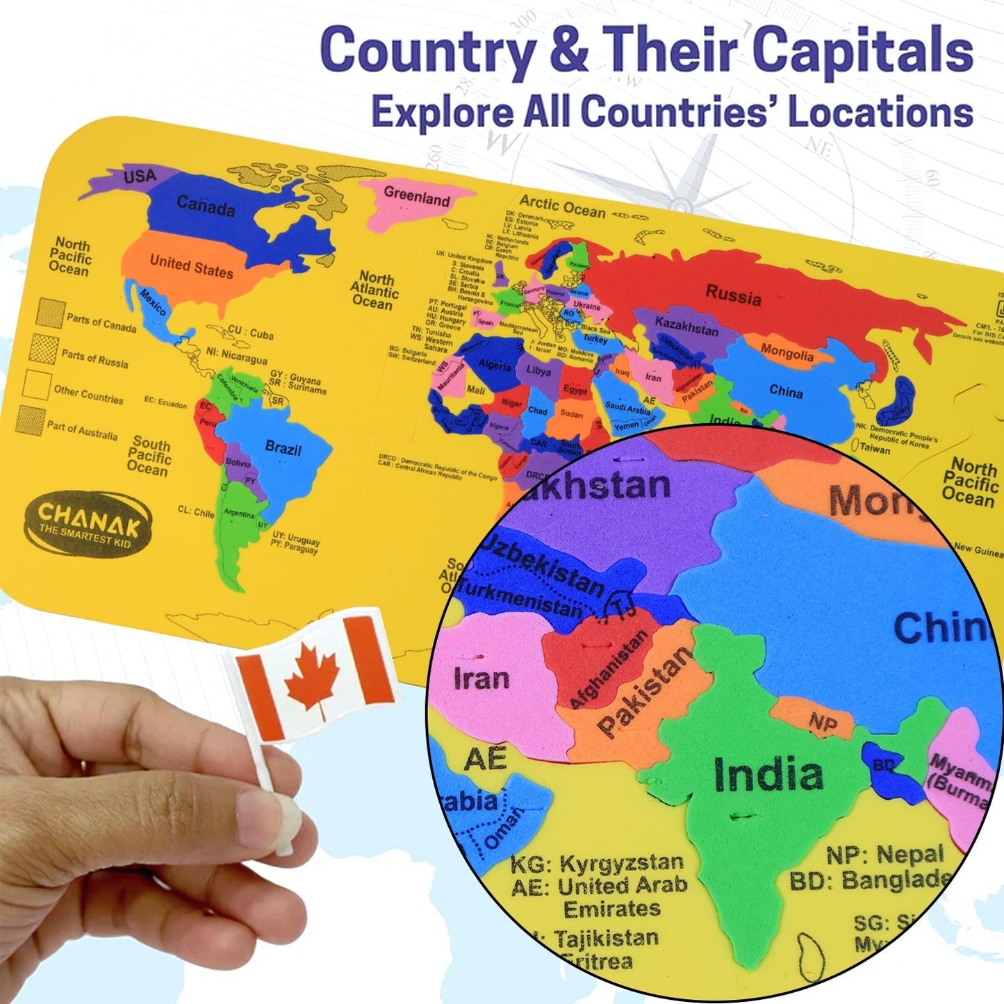 Aditi Mapster World Map EVA Foam Puzzle Set Your Brand