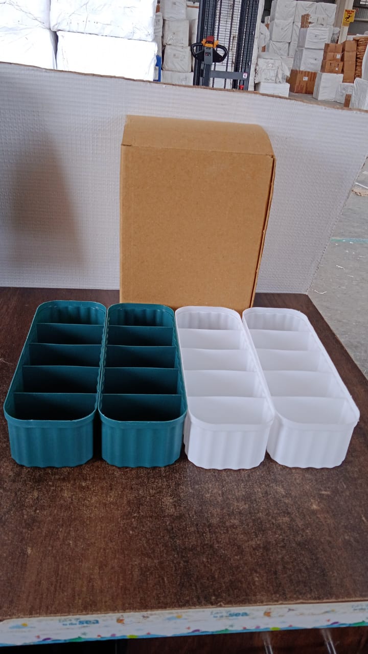 5 Compartments Socks / Handkerchief / Underwear Storage Box Socks Drawer Closet Organizer Storage Boxes (pack of 4) Your Brand