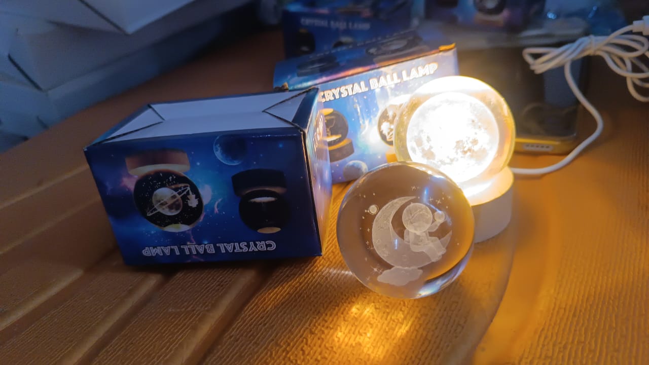 3D Crystal Ball lamps With Base (1 Pc / Mix Design) Your Brand