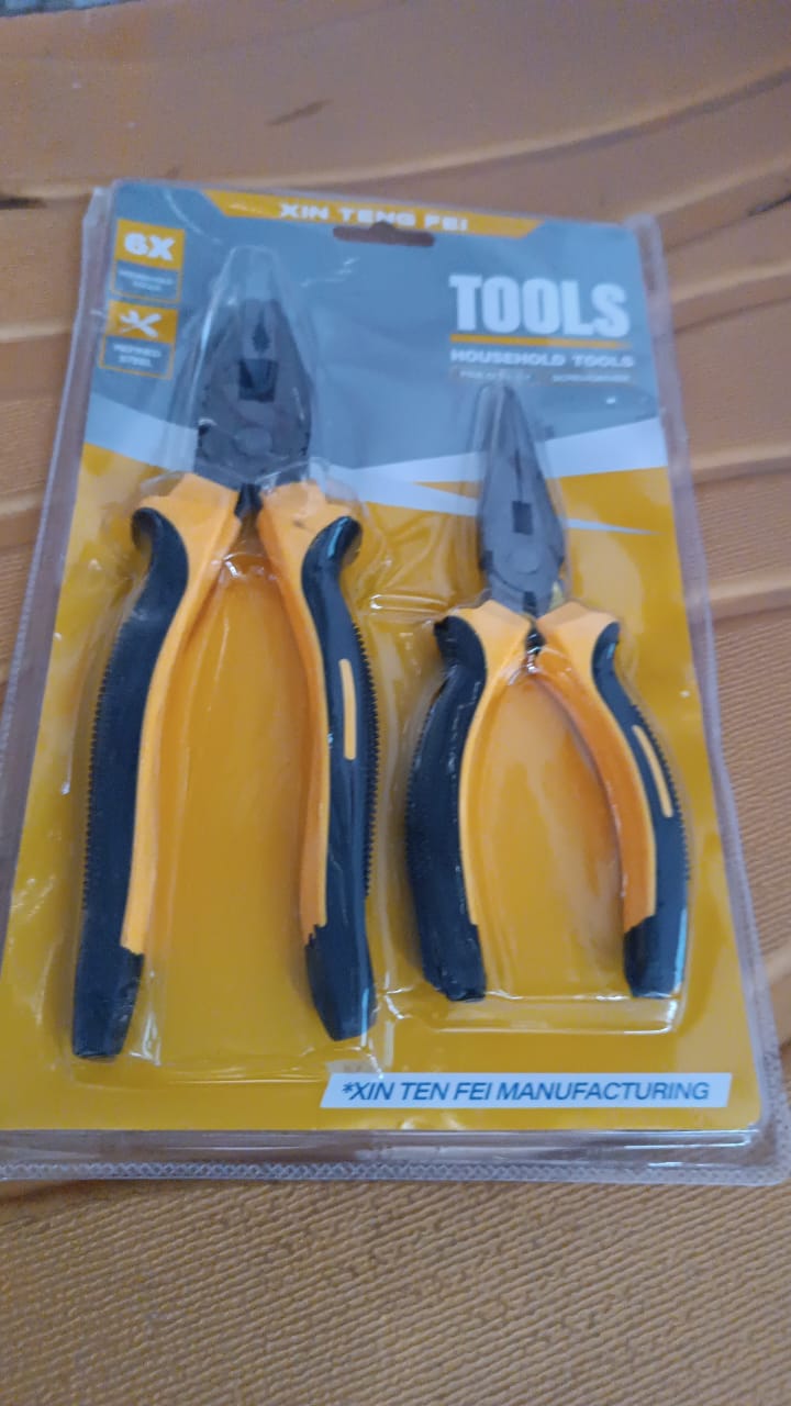 Long Nose Plier and Flat Mouth Plier Combo Tools (2 Pc Set) Your Brand