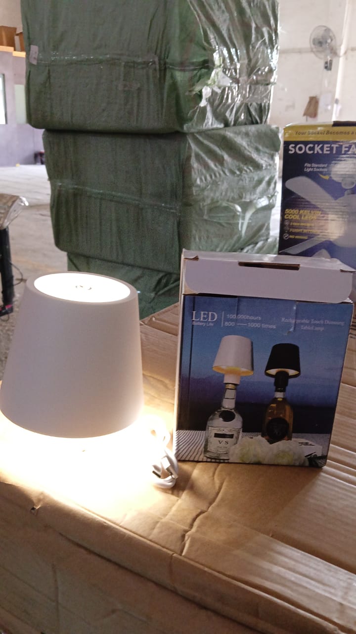 USB Rechargeable LED Bottle Lamp – 3 Color Dimmable Wireless Table Light for Home & Bar (1 Pc) Your Brand