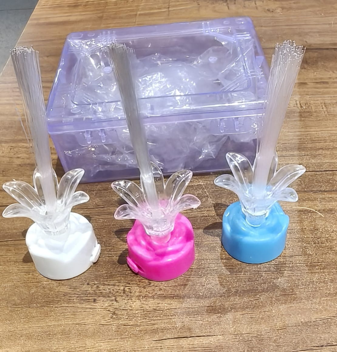 Multi-Color LED Fiber Optic Flower Night Lamps (Mix Color / 3 Pc) Your Brand