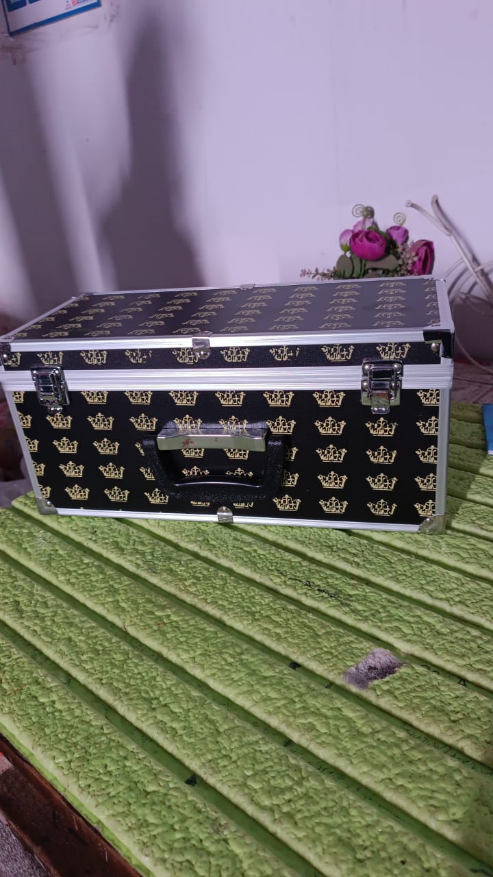 Wooden & Aluminium Multipurpose Portable Suitcase Travel Tool Box (38×17×18 Cm / 1 Pc) Your Brand