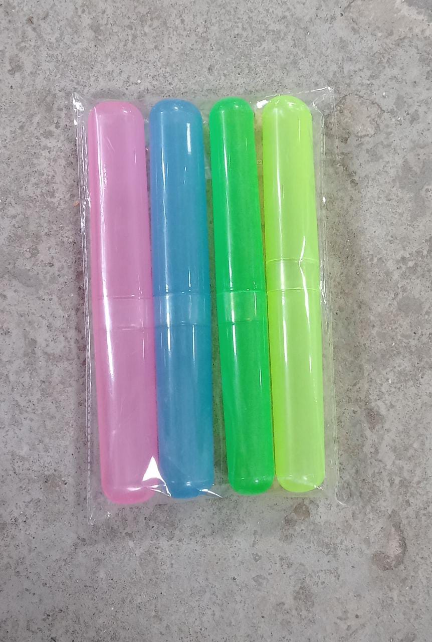 Your Brand anti-bacterial toothbrush cover set in vibrant colors for hygienic travel and storage