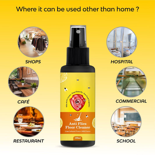 Anti Flies Floor Cleaner Spray in 100ml bottle, suitable for restaurants, schools, and shops