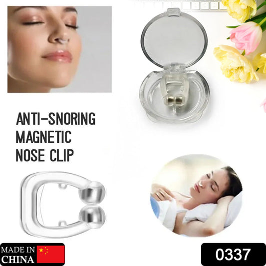 Anti snore magnetic nose clip in clear case for effective snore reduction during sleep
