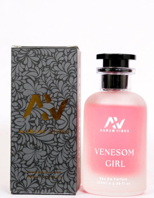 The Gir Farmer long-lasting floral perfume 100ml in a frosted pink bottle with black cap and decorative gray box