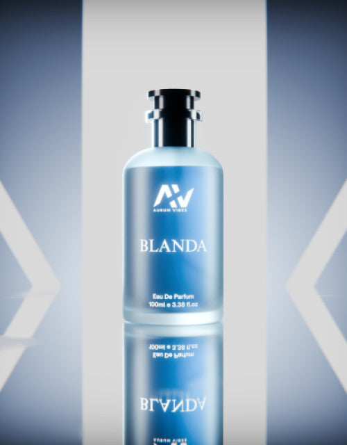 Blanda male fragrance 100ml blue frosted bottle with black cap by The Gir Farmer