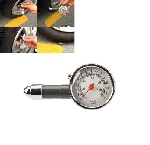 Manual auto tire pressure gauge with easy-to-read dial for accurate tire pressure measurement