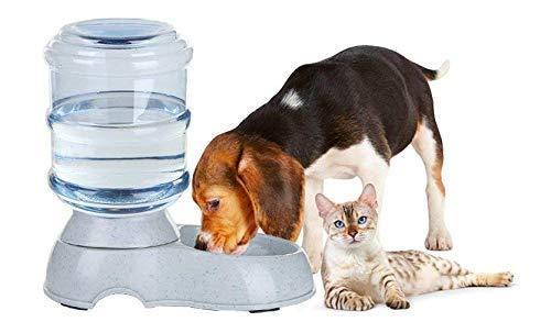 THE GIR FARMER automatic pet water dispenser with a dog drinking and a cat lying nearby