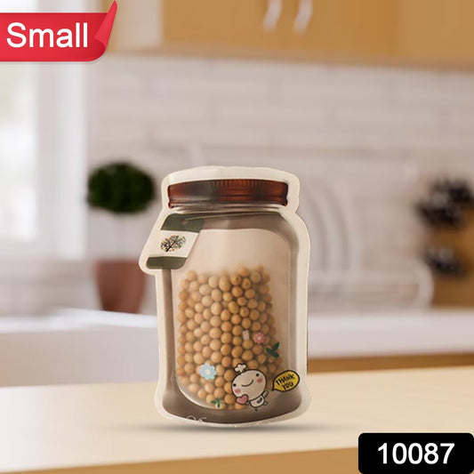 Plastic Transparent Small Jar Shaped Pouch With Zipper (1 Pc) Your Brand