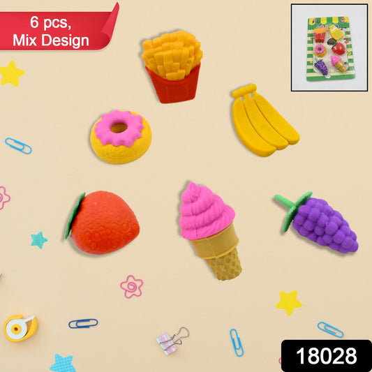 3D Food Fancy & Colorful Erasers – Cute Novelty Eraser Set for Kids & School Prize (1 Set / Mix Design & Color) Your Brand