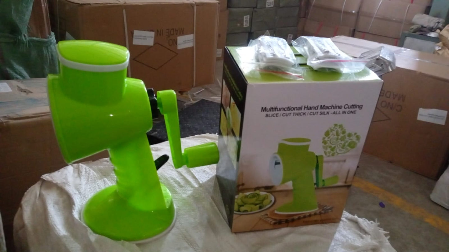6 in 1 Multi functional Vegetable Cutter & Slicer Hand Machine Cutting, Slice, Cut Thick, Cut Silk All in one βVegetable Chopper Cutter & Slicing Cutter Barrel - Vegetable Grater with 6 Removable Blades Your Brand