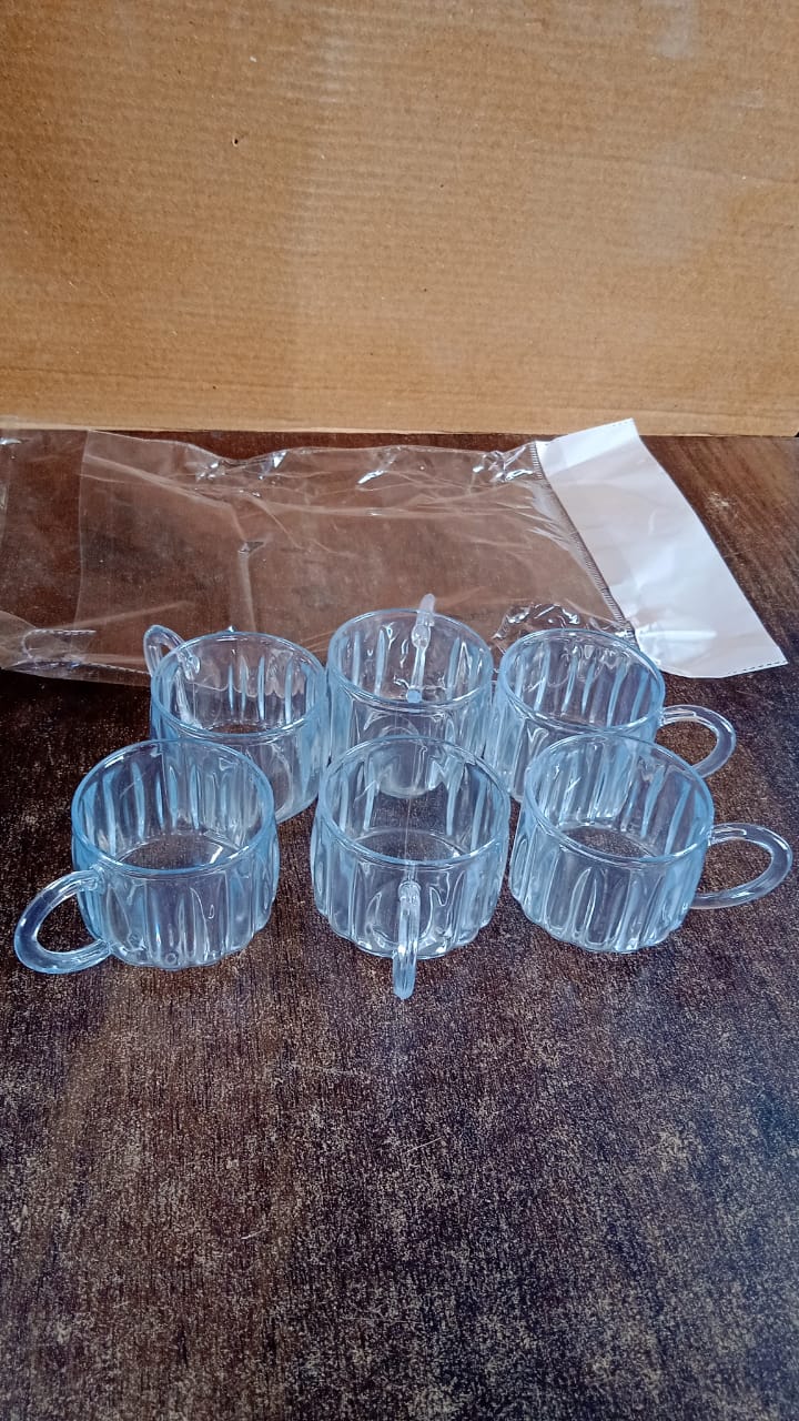 Unbreakable Transparent Plastic Tea Cups (Set of 6 Pc) Your Brand