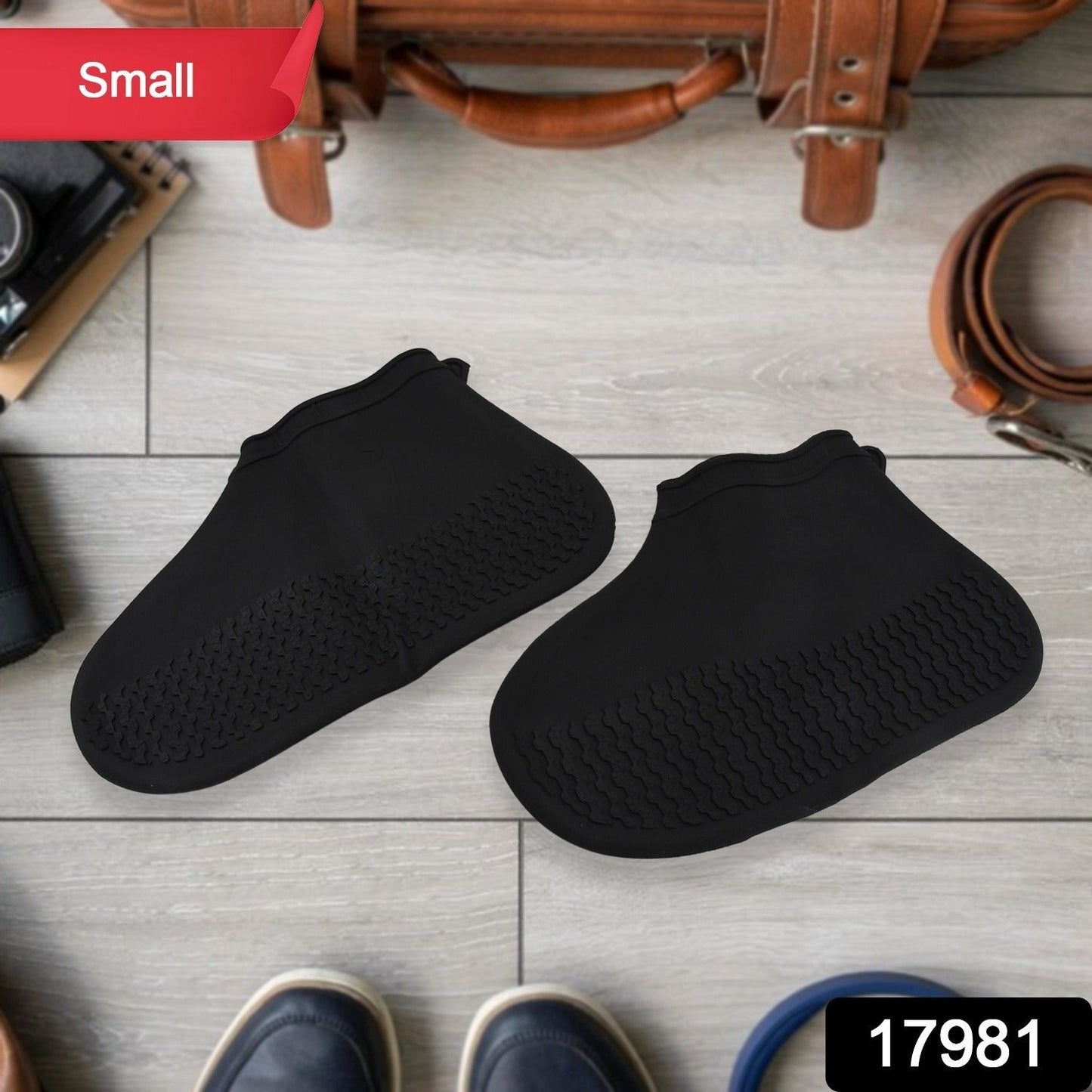 Non-Slip Silicone Rain Reusable Anti skid Waterproof Fordable Boot Shoe Cover (Small Size / 1 Pair / Mix Color) Your Brand