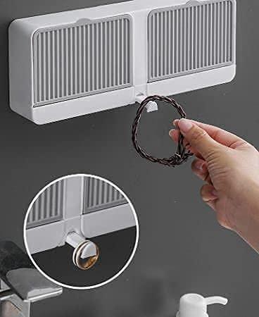 White bathroom soap box organizer mounted on wall with storage space and draining hole