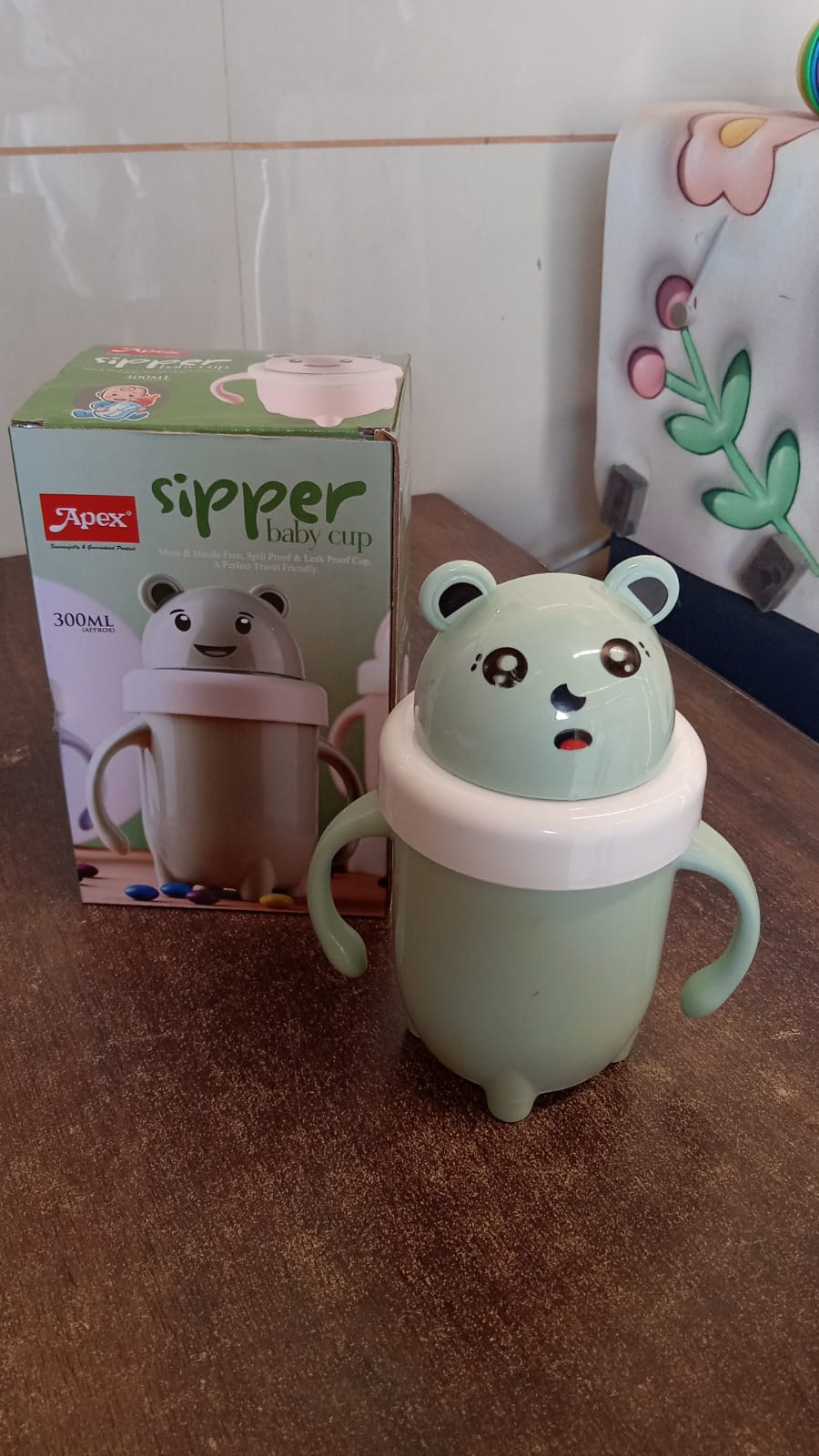 Apex Sipper Baby Cup Training Cup with Handles – Spill Proof & Leak Proof (300 ML Approx) Your Brand