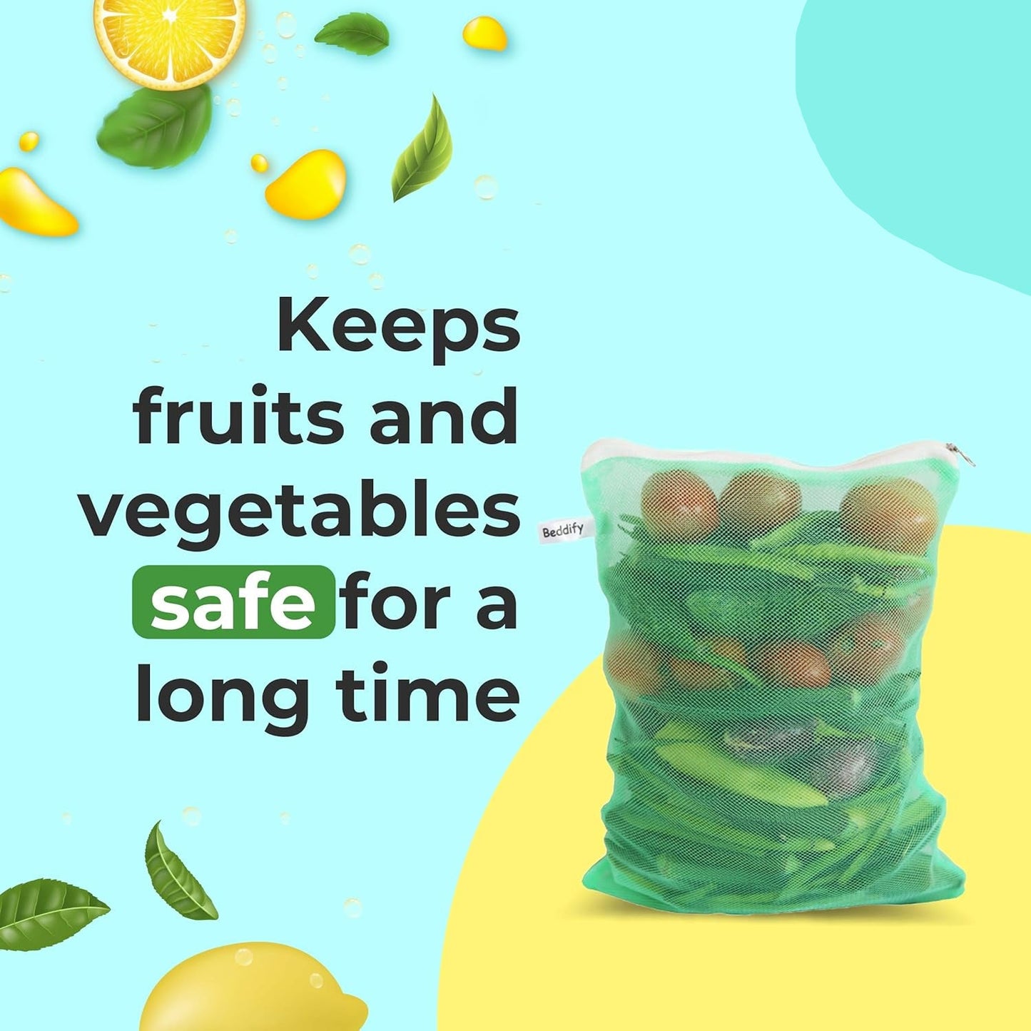 Gir Farmer fridge storage bags for vegetables keeping fruits and vegetables fresh and safe