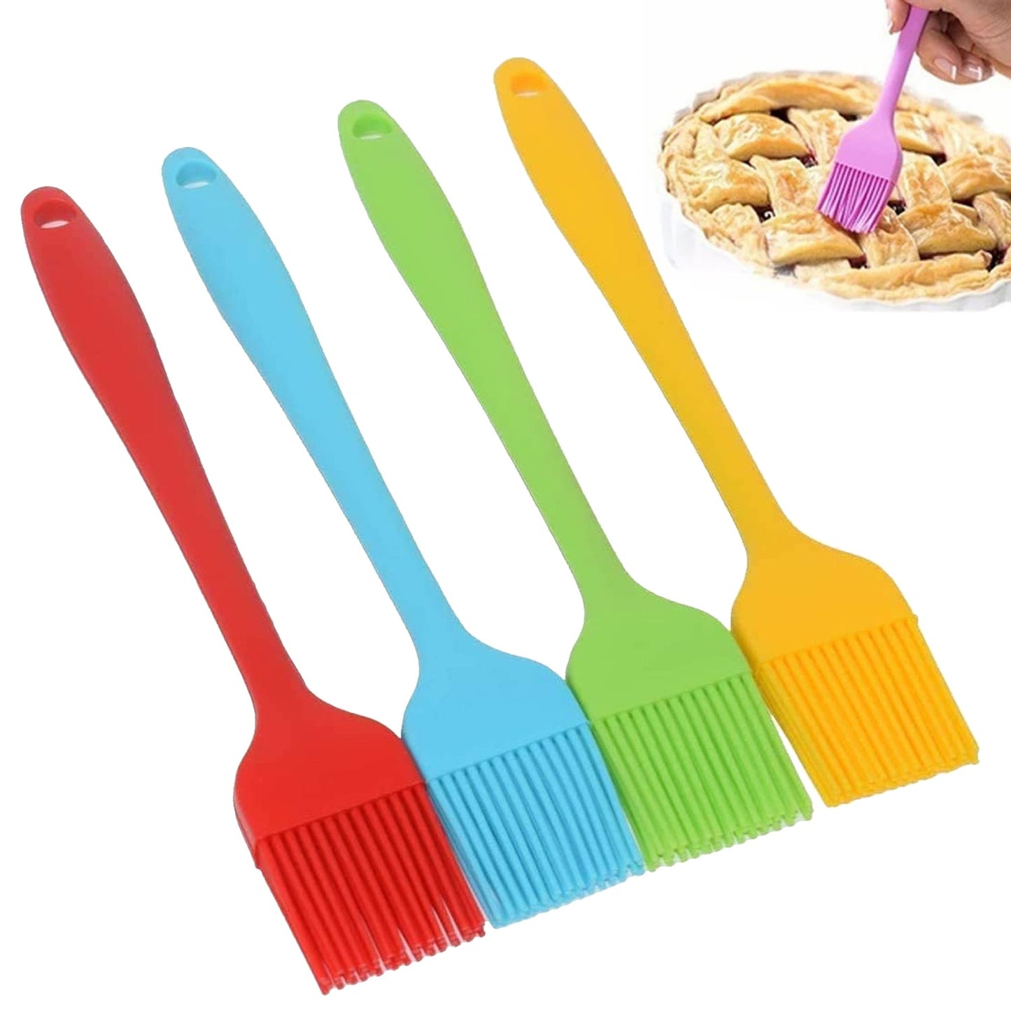 Colorful oil brush set with red blue green and yellow brushes best baking basting brush