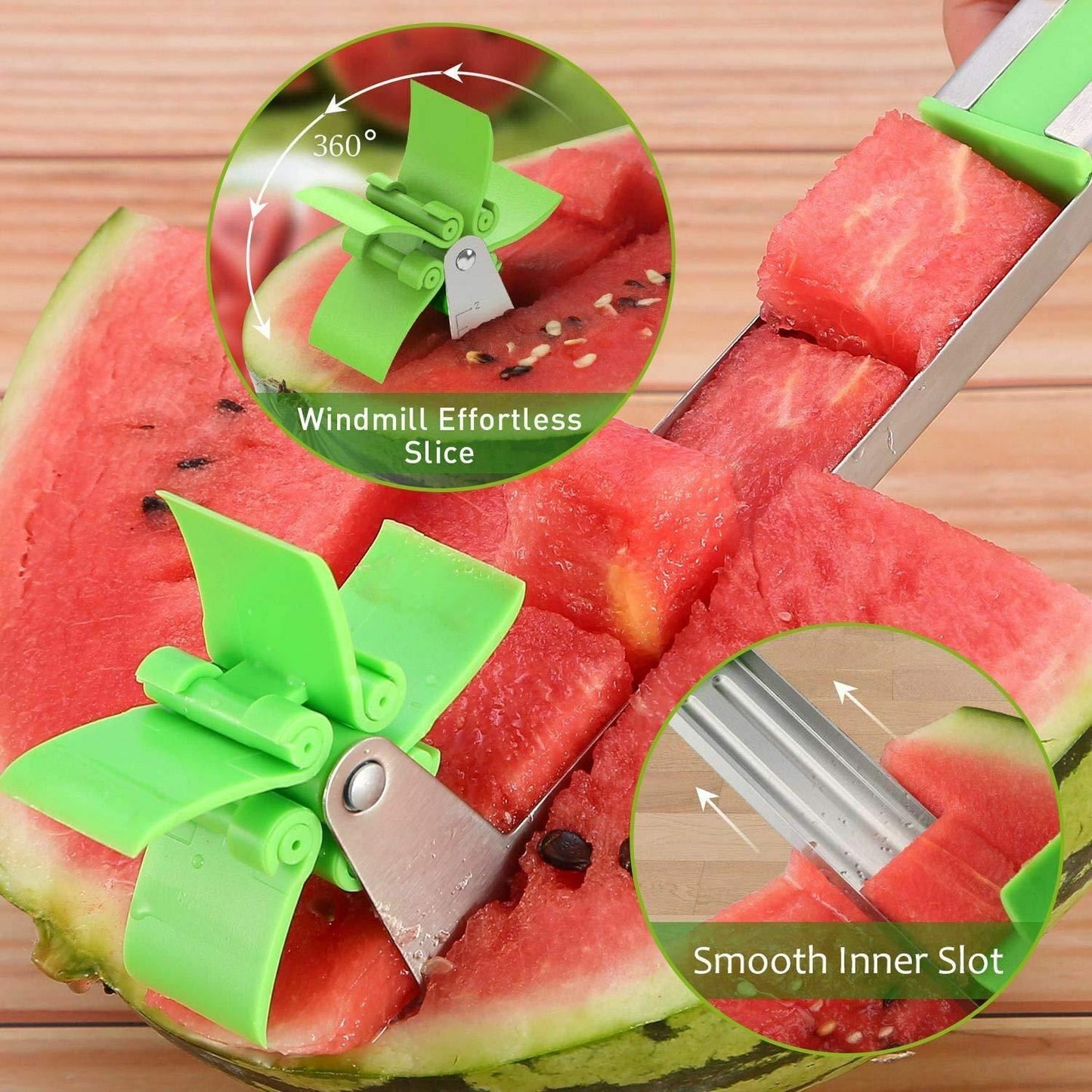 The best tool for slicing watermelon with a windmill effortless slice and smooth inner slot design