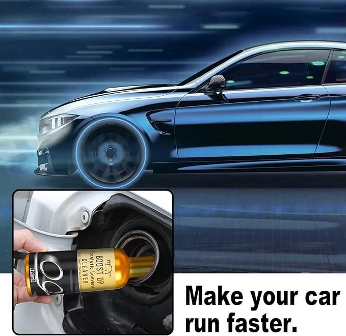 Fuel injector cleaner for cars being poured into a gas tank to boost car engine performance