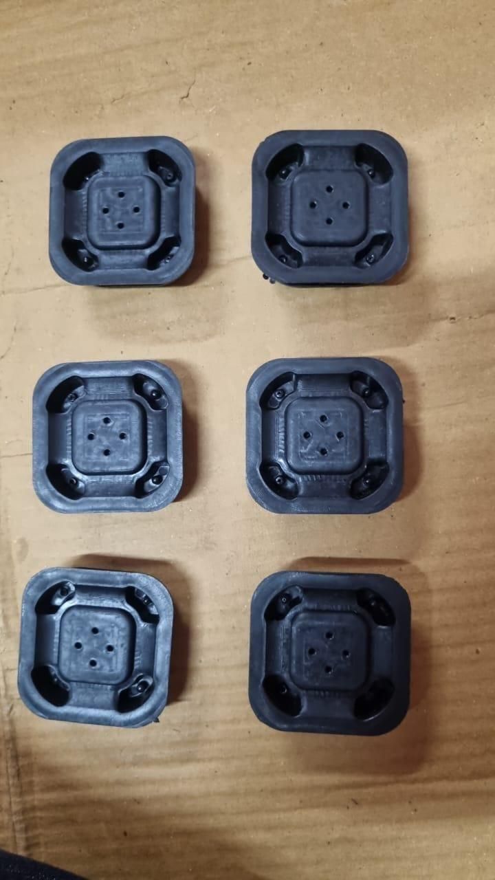 The Gir Farmer black plastic anti cockroach bait station set of six units on a brown surface