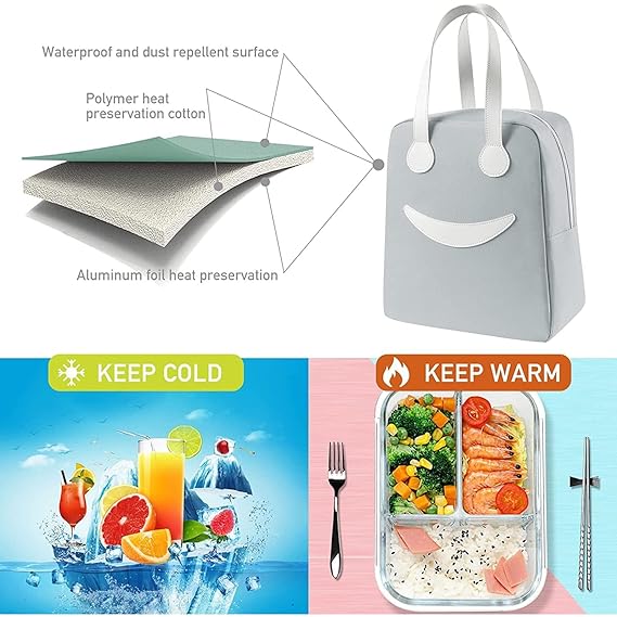 Large insulated lunch bag by THE GIR FARMER with waterproof, dust repellent surface and heat preservation layers