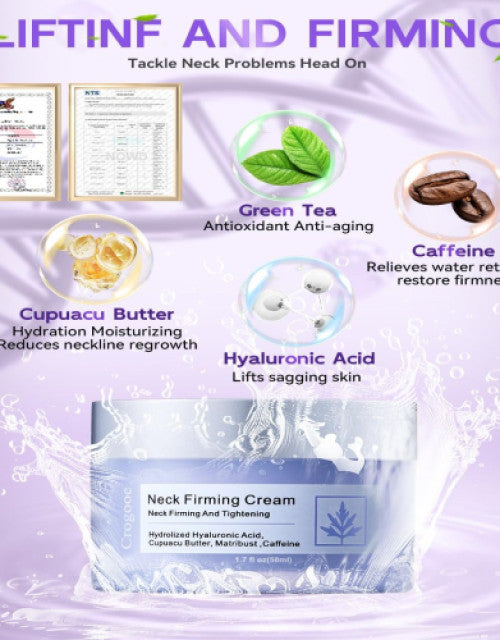 The Gir Farmer natural neck wrinkle cream for women with green tea, caffeine, cupuacu butter, and hyaluronic acid