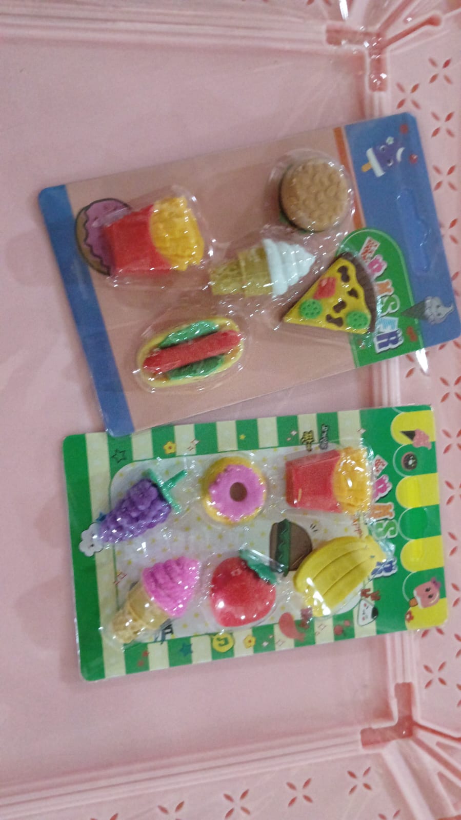 3D Food Fancy & Colorful Erasers – Cute Novelty Eraser Set for Kids & School Prize (1 Set / Mix Design & Color) Your Brand