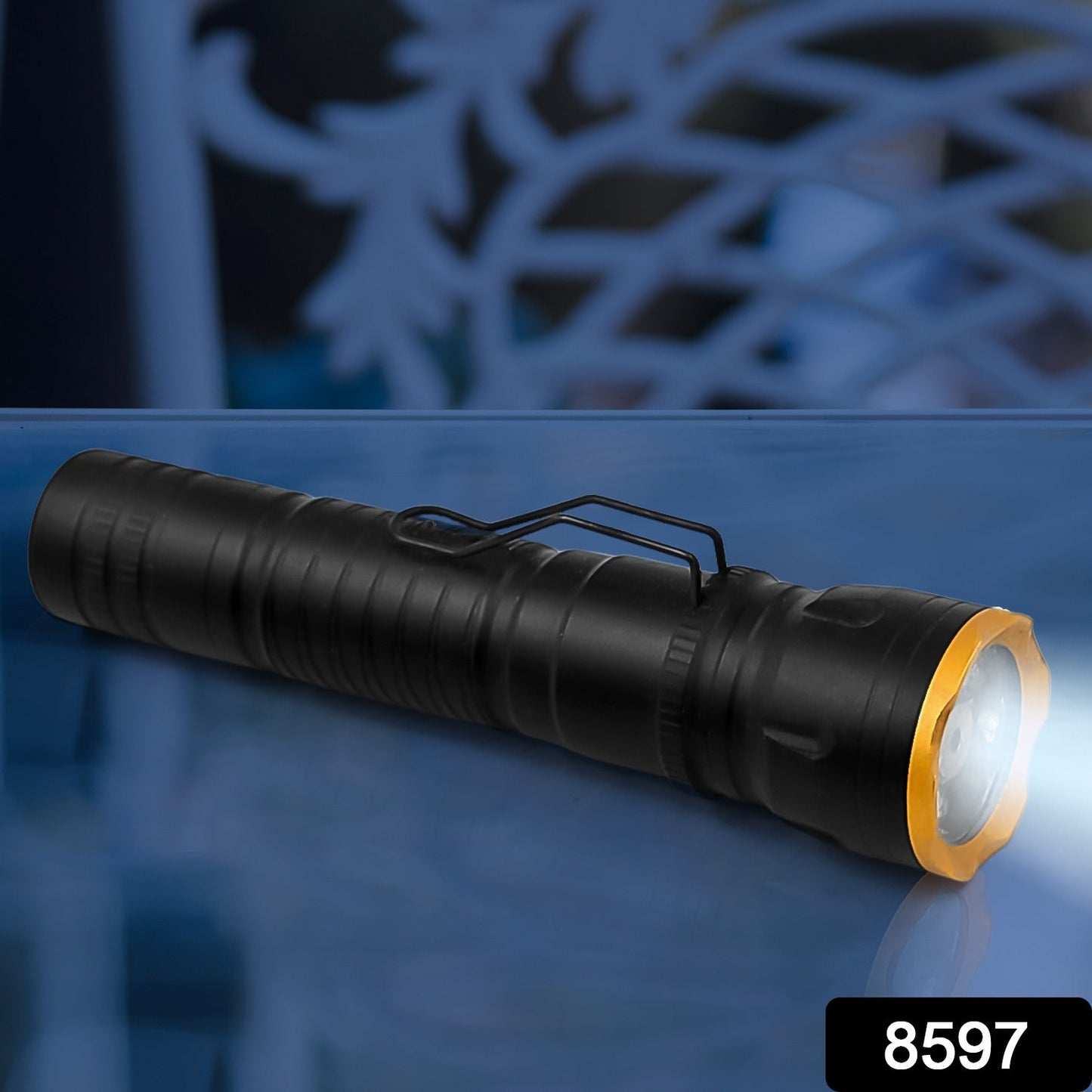 2in1 5 LED With 1 Laser Light Portable Mini Torch / Flashlight LED Powerful High Lumens Pen Light with Clip, Portable Pocket Compact Torch for Emergency A Battery operated (1 Pc / Battery not included) Your Brand