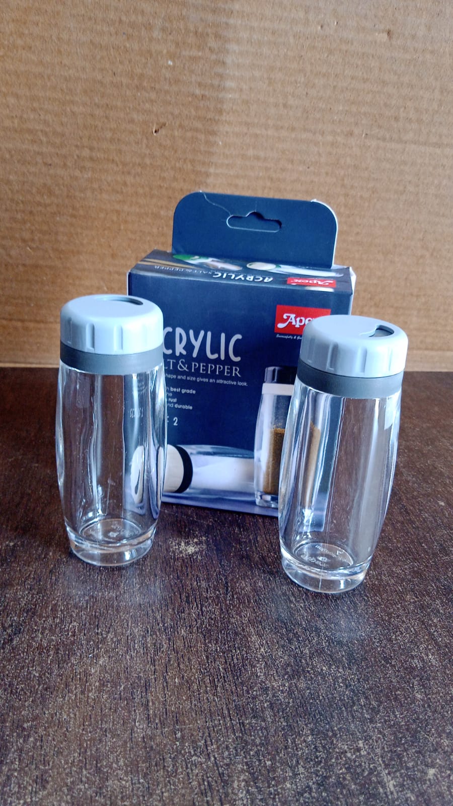 Apex Acrylic Salt and Pepper Shaker Set of 2 Your Brand