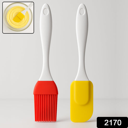 Cake decorating spatula and pastry brush set in red and yellow for versatile baking and decorating